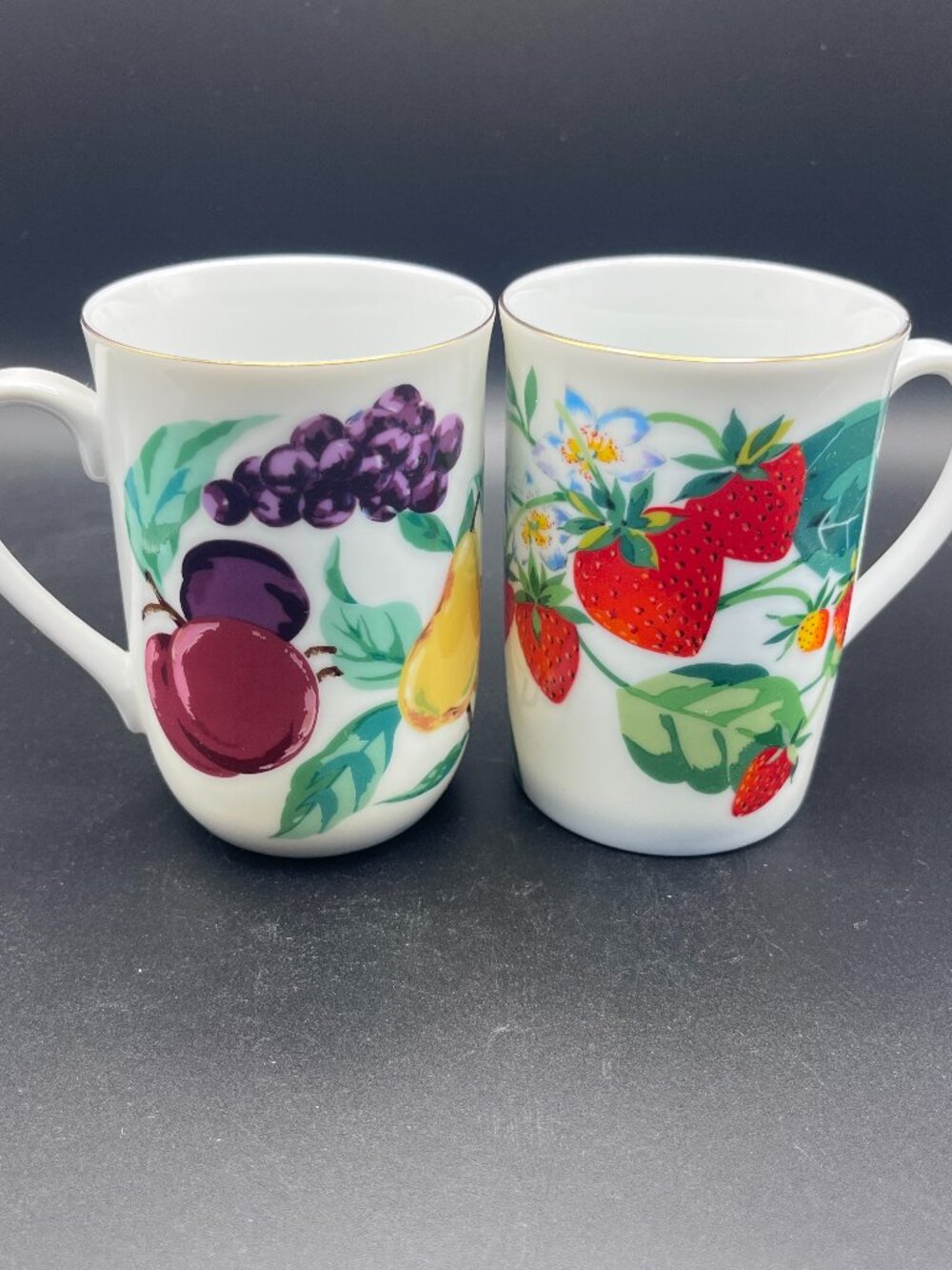 Vintage Otagiri Fruit Mugs Pair of 2 // Made in Japan // Angela Ackerman